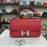 95%NEW USED HERMES CONSTANCE ELAN EPSOM A5/杜鵑紅銀扣 #愛馬仕康康包