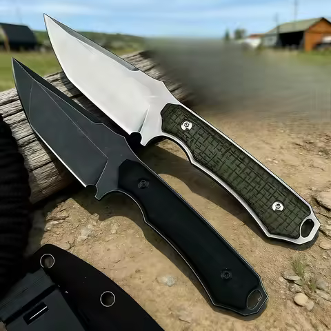 Pocket Camping Fishing Knife 8CR13MOV Blade Utility Outdoor Straight Knife Wilderness Survival Hunti