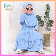 Baju Gamis Muslim Anak Bayi Perempuan Model Kania Series Motif Rampel Susun Kombinasi Renda Set Jilbab Syari Khimar Usia 0-6 Tahun Terbaru 2022 Kekinian Viral Lucu