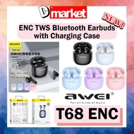 Awei T68 ENC Bluetooth Earbuds TWS Wireless Earbuds with Charging Case Bluetooth Headphones True Wireless Earphone
