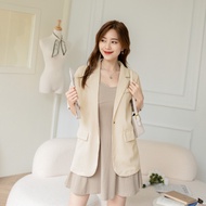 ~~ Fashion Metropolis Double Pocket Amber Button Suit Long Version Short Sleeve Jacket [GJ76322] Des