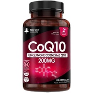 CoQ10 Supplement 200mg - Co Enzyme CQ10 120 Vegan Capsules 100% Pure and Naturally Fermented Ubiquin
