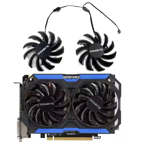 NEW 75MM 3PIN T128010SM GTX 960 GPU Fan，For GIGABYTE GeForce GTX 960、GTX 950、GV-N960OC、GV-N950WF2OC 