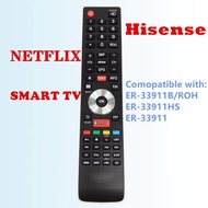 NEW Hisense SMART TV Remote control RM-L1365 ER-33911B/ROH for NETFLIX ER-33911HS ER-33911