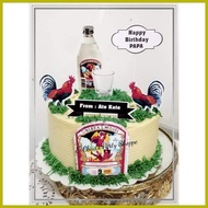 ↑ ☸ ♞ GIN and ROOSTER Theme Cake Topper Set