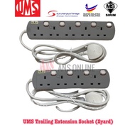 UMS 4G / 5G Trailing Extension cords Socket 2Yard Cable soket Sirim Suruhjaya Buatan MALAYSIA 4gang 