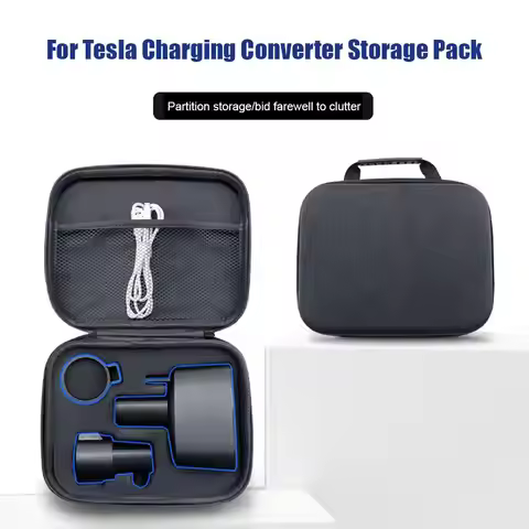 For Tesla Charger Adapter CCS1/J1772 Storage Bag, Fireproof EVA Case for EV Charging Cable Accessori