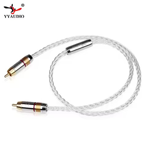 YYAUDIO 7N OCC Silver-plated 75OHM Hifi Digital Coaxial Audio Video Rca Cable Hi-end RCA to RCA Male
