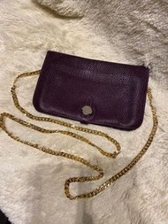 Hermes dogon rare dark purple colour long wallet gold chain bag unisex mini kelly to go birkin constance Herbag backpack wallet on Chain ado bag men