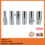 1/2" UNITED DEEP SOCKET (6POINT) , WHITE LONG SOCKET,