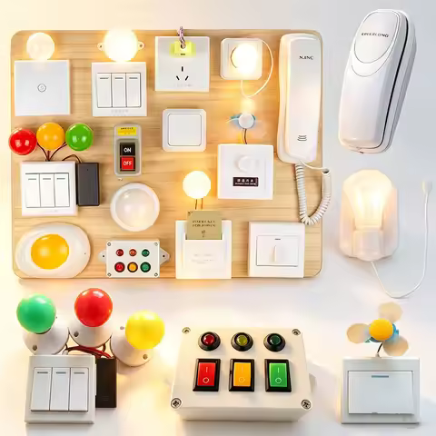 Baby Activity Busy Board Accessories Busy Edge Montessori Sensory Toys Socket Electrical Busy Board 