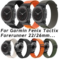 22mm 26mm Nylon Weave Watch Strap for Garmin Fenix 7X 6X 7 6 5 Tactix Forerunner 965 Descent Fabric Loop Watch Band Bracelet