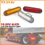 6x/10x 12V 24V LED Side Marker Lights 6 LED Light For Trailer Truck Lorry Orange White Red Indicator