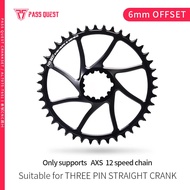 PASS QUEST Chainring For Sram AXS 12Speed chain GXP/DUB (6MM OFFSET) ROUND NARROW WIDE CHAINRING