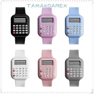 TAMAKOAREX Micro Calculator Watch, Cartoon Date Display Electronic Digital Calculator, Portable Mult