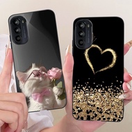 For Moto G52 XT2221-1 XT2221-2 Case For Motorola Moto G52 Cover Silicone Cute Cat Luxury Flowers Coo