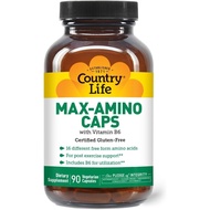 Country Life Max-Amino Caps – 16 Free Form Amino Acids with Vitamin B6 – Amino Acid Complex for Post