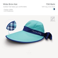 Toscana Valley - Wide Brim Hat หมวกปีกกว้าง  สี Soft sky cross blue