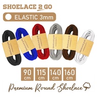 SHOELACE 2 GO PREMIUM ROUND ELASTIC RUBBER SHOELACES - ROUND SHOELACE ELASTIC ER3 [3MM] Elastic Shoe
