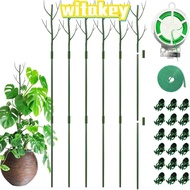 WITAKEY Plant Support Stakes, Plants Support 43.3" Plant Support Pile Stand,  Plastic Detachable Plant Climbing Frame Outdoor Indoor