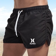 Ready stock #Men's Beach Pants Shorts Hurley Fitness Sports Pants Men's Three-point Peach Skin Fleece Surf Shorts