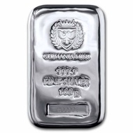 AFZA 100 GRAM SILVER 999.9 POURED GERMANIA MINT SERIALIZED BAR COIN