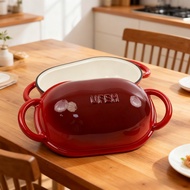 Enamel baking pan Cast Iron Enamel Bread Pan for Baking Shallow Pot Stew Pot Oven Universal cooking 