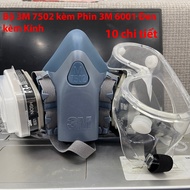 3M 7502 gas mask combined with 3M 6001 filter (Black filter) - respiratory protection when spraying 