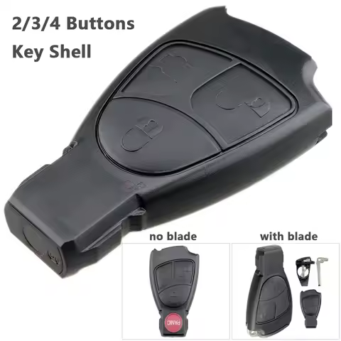 2/3/4 Buttons Smart Car Key Fob Shell Auto Car Key Case Replacement Remote Cover Fit for Mercedes-Be