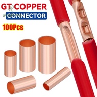 SHOPSHARING 100Pcs GT Copper Terminal Connecting Tube, Hole Passing Cable Connector Kit Wire Termina