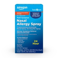 Amazon Basic Care Multi-Symptom Triamcinolone Acetonide Nasal Allergy Spray, 55 mcg, 0.57 fl oz (Pac