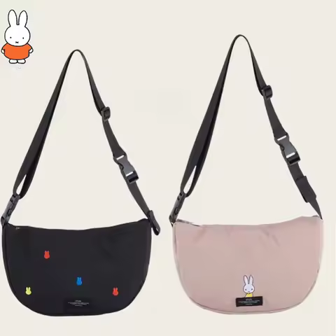 Kawaii Miffy Creative Folding Tote Stylish Embroidery Underarm Bag Crossbody Bag Stylish Portable St