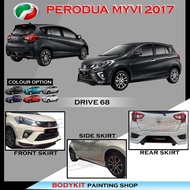 PERODUA MYVI 2018 D68 DRIVE 68 FULLSET SKIRTING (FRONT SKIRT ,SIDE SKIRT, REAR SKIRT) PU GETAH BODYKIT