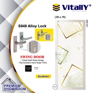 (PRE-ORDER) VITALLY Swing Aluminium Door 830A / Toilet Door / Pintu Bilik Air / Install for KV Only (3ft x 7ft or below)