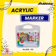 SHINING Acrylic Marker 308-S12 – Permanent Acrylic Marker Acrylic Paint Marker