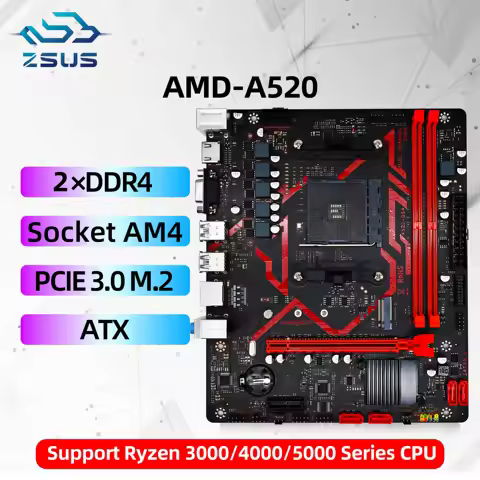 ZSUS A520 Motherbaord AMD Ryzen 5 5600X DDR4 32GB 3200MHz Suopprt M.2 NVMEMicro ATX AM4 Ryzen Mother