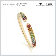 Gemondo แหวนเรนโบว์ เงินแท้ 925 ชุบทองสี 22K ประดับอัญมณีหลากสี
