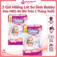 Miếng Lót Sơ Sinh Bobby Newborn 2 - 60 Miếng (NB2-60) Cho Bé Từ 4 Kg  Đến 6 Kg - Kho Bỉm Thanh Ngân