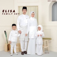 SET FAMILY WARNA OFF WHITE | BAJU RAYA | SET IBU ANAK | SEDONDON | BAJU KURUNG MODEN ELISA