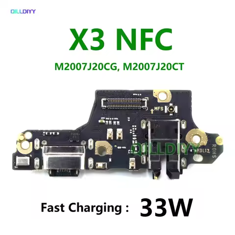 USB Charging Dock For Xiaomi Poco X3 NFC Charger Board Connector Port Flex Cable Microphone Type C T