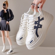 Platform White Shoes - Thick Sole Casual Sneakers for Women | Round Toe | HB810WJG