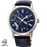 Orient Sun  Moon RA-AK0011D10B RA-AK0011D Automatic Blue Leather Analog Watch