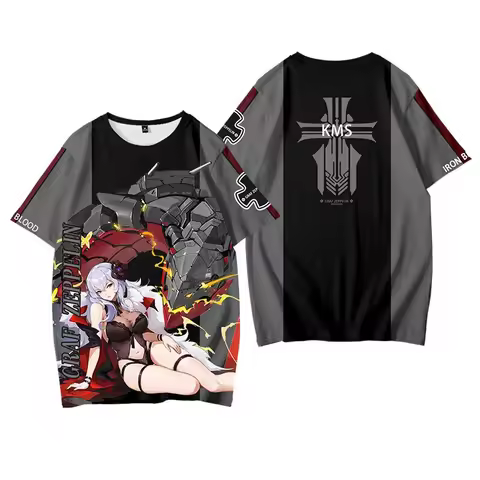 Anime Azur Lane 3D T Shirt Prinz Eugen Enterprise Laffey IJN Yudachi Yukikaze Ayanami Akagi Graf Zep