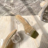 6.5cm Transparent Crystal Heels Ladies High Heels Sandals Slippers