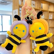 Lollip Bee Plush Keychain Cartoon Little Bee Shape Bee Doll Bag Pendant Cute Creative Plush Animal Bee Keyring SG