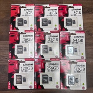 พร้อมส่งในไทย Kingston SD Card Micro SDHC  เมมโมรี่การ์ด 2/4/8/16/32/64/128/256/512GBกล้องติดรถยนต์ / โทรศัพท์มือถือ)