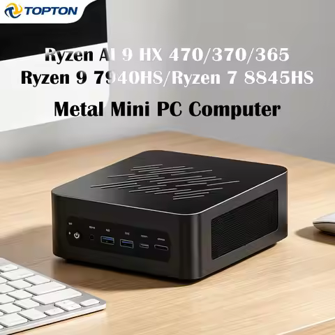 AMD Ryzen AI 9 HX 470 370 Gaming NUC Mini PC Ryzen 7 7840HS Dual 2.5G LAN 2*M.2 PCIe Windows 11 WiFi