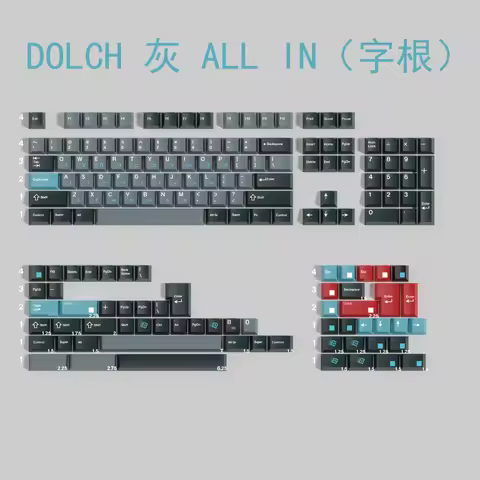 PBT Keycap Cherry Profile DOLCH Keycaps Dye Sublimation Key Caps Cherry Profile Keycap For ISO Enter