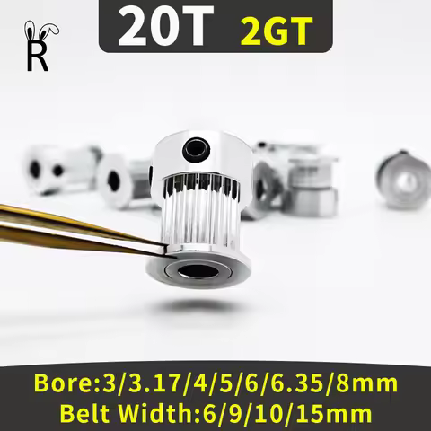 20Teeth 2GT Timing Pulley Bore 3/4/5/6/8mm Belt Width 6/9/10/15mm 2M Open Type Synchronous Wheel 3D 
