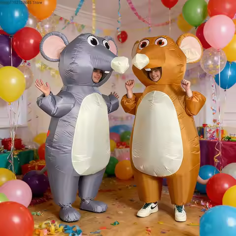 Adult Blow Up Mouse Costume Inflatable Rat Animal Suit For Halloween Cosplay Party Fun Fancy Dress G